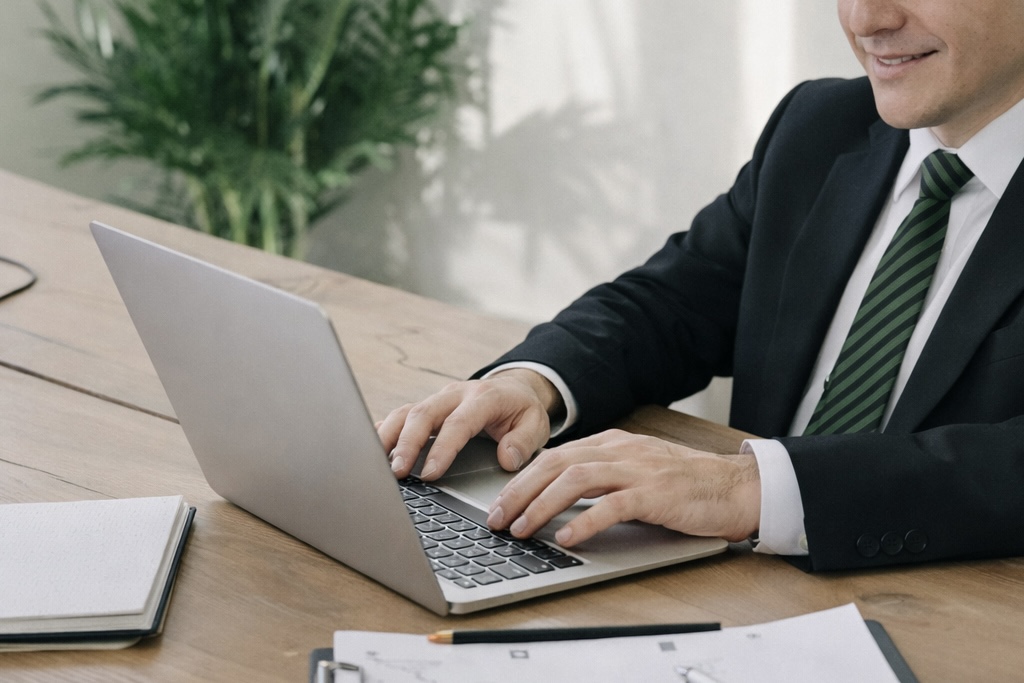 Persona trabajando en laptop